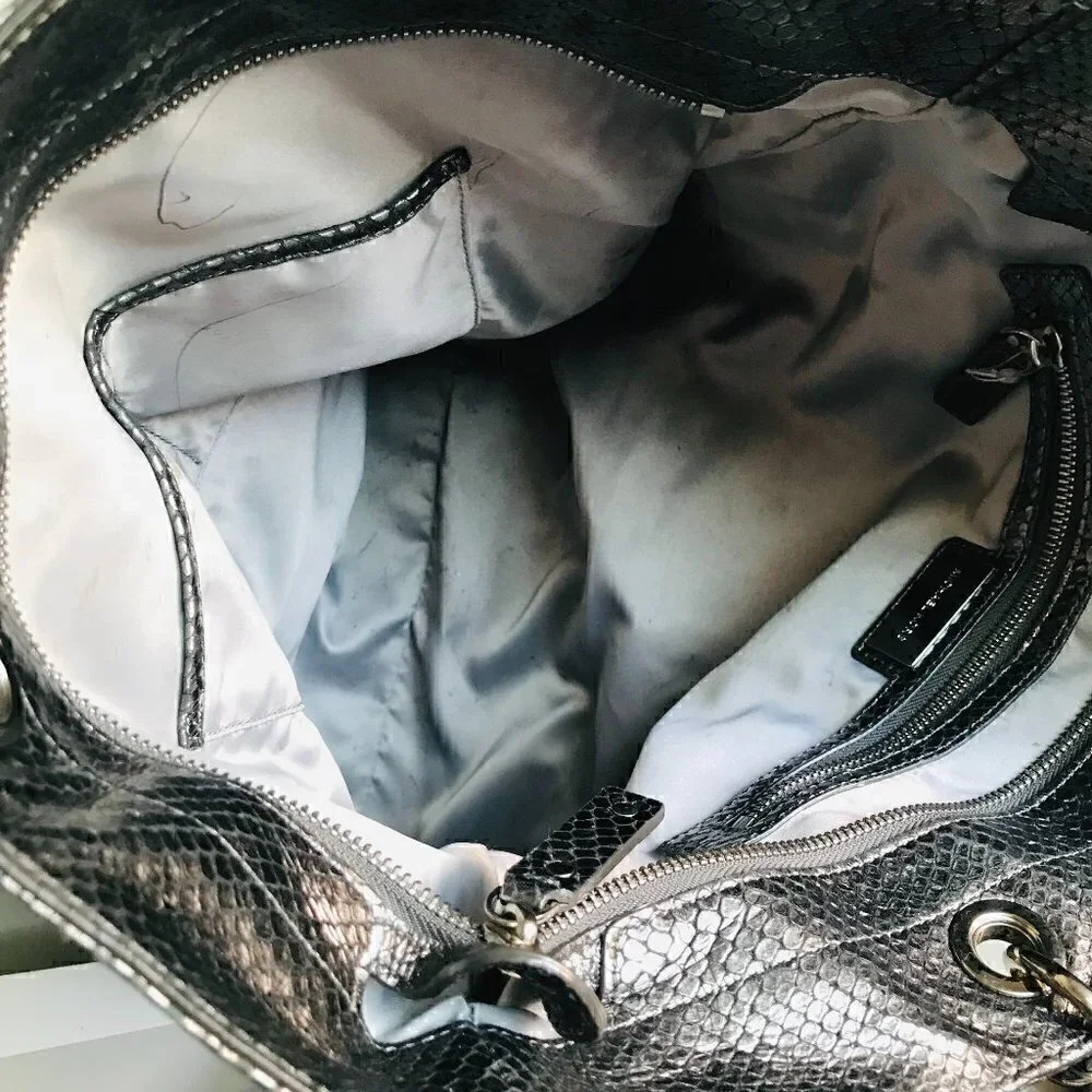 Micheal Kors Skorpios Metallic Snakeskin Bag Tote